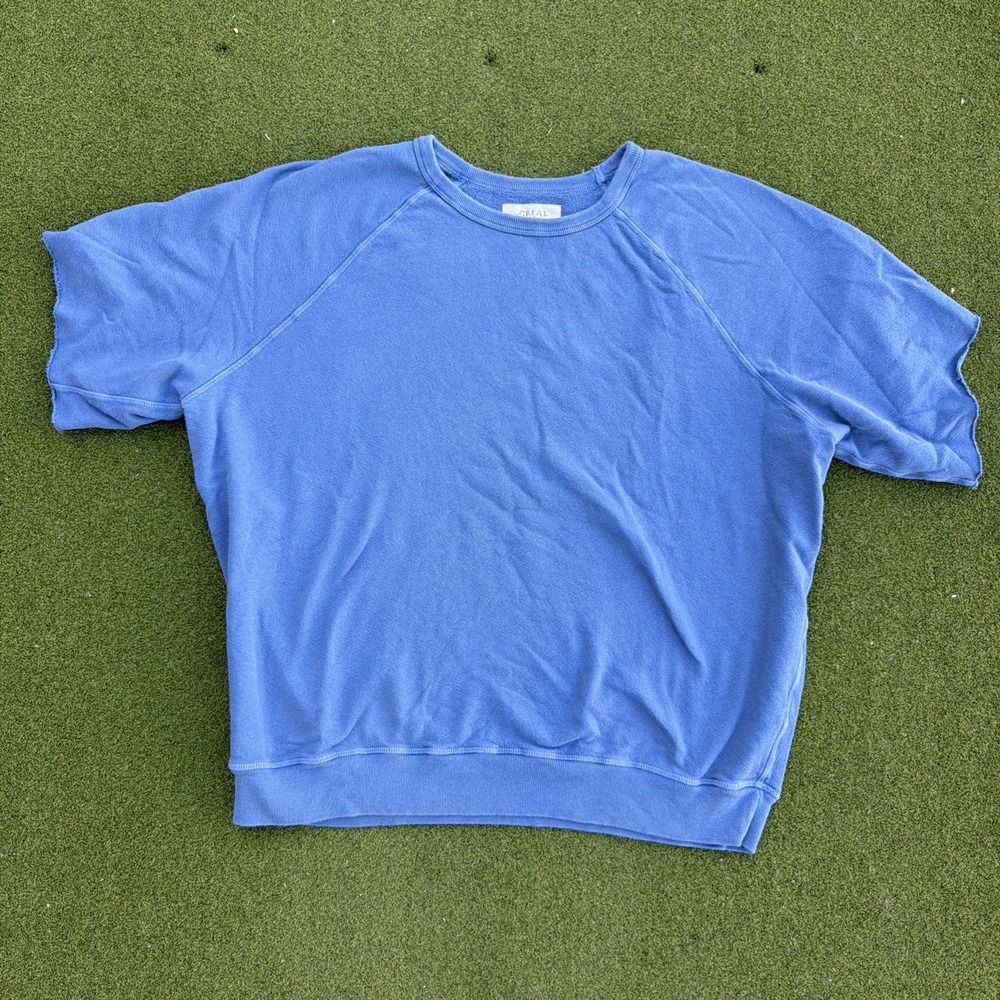 The Great BLUE Short Sleeve Cutoff Sweatshirt Size 5 XL Men's Casual